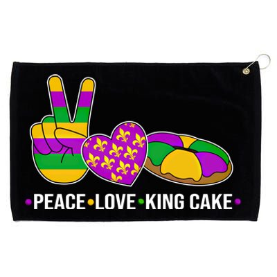 Peace Love King Cake Mardi Gras Heart Hand Victory Sign Cute Gift Grommeted Golf Towel