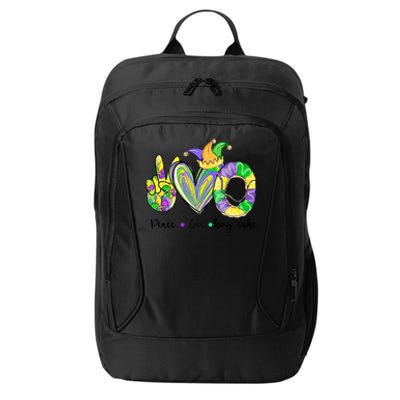 Peace Love King Cake Mardi Gras Gift City Backpack