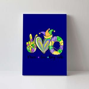 Peace Love King Cake Mardi Gras Gift Canvas