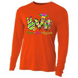 Peace Love King Cake Mardi Gras Gift Cooling Performance Long Sleeve Crew