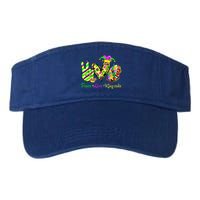 Peace Love King Cake Mardi Gras Gift Valucap Bio-Washed Visor