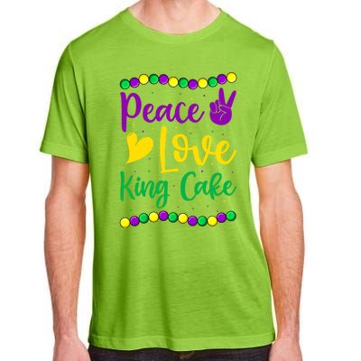 Peace Love King Cake Mardi Gras Outfit Gift Adult ChromaSoft Performance T-Shirt