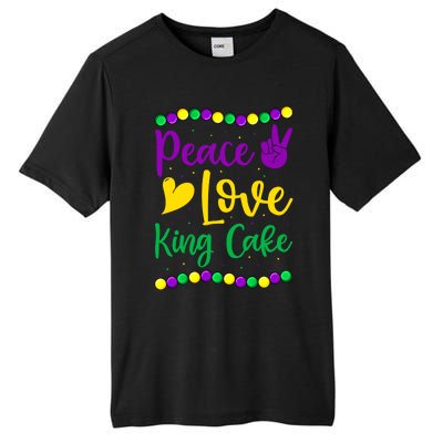 Peace Love King Cake Mardi Gras Outfit Gift Tall Fusion ChromaSoft Performance T-Shirt