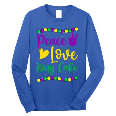 Peace Love King Cake Mardi Gras Outfit Gift Long Sleeve Shirt