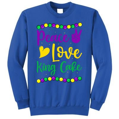 Peace Love King Cake Mardi Gras Outfit Gift Sweatshirt