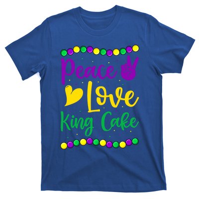 Peace Love King Cake Mardi Gras Outfit Gift T-Shirt