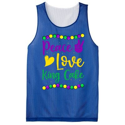 Peace Love King Cake Mardi Gras Outfit Gift Mesh Reversible Basketball Jersey Tank