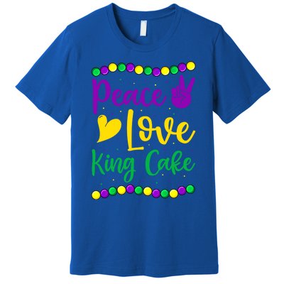 Peace Love King Cake Mardi Gras Outfit Gift Premium T-Shirt