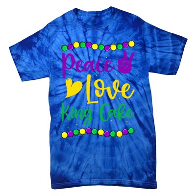 Peace Love King Cake Mardi Gras Outfit Gift Tie-Dye T-Shirt