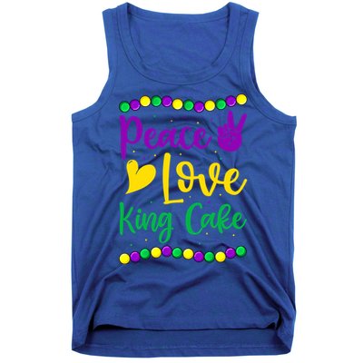 Peace Love King Cake Mardi Gras Outfit Gift Tank Top