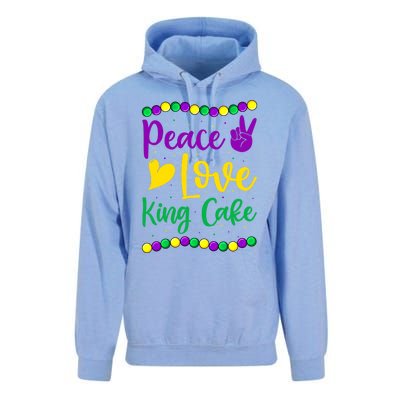 Peace Love King Cake Mardi Gras Outfit Gift Unisex Surf Hoodie