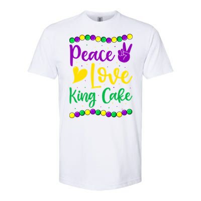 Peace Love King Cake Mardi Gras Outfit Gift Softstyle CVC T-Shirt