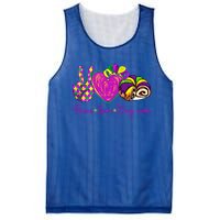 Peace Love King Cake Mardi Gras Party Carnival Gift Mesh Reversible Basketball Jersey Tank