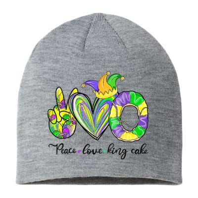 Peace Love King Cake Mardi Gras Sustainable Beanie