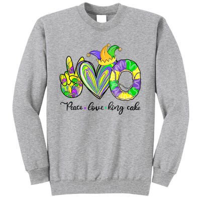 Peace Love King Cake Mardi Gras Tall Sweatshirt