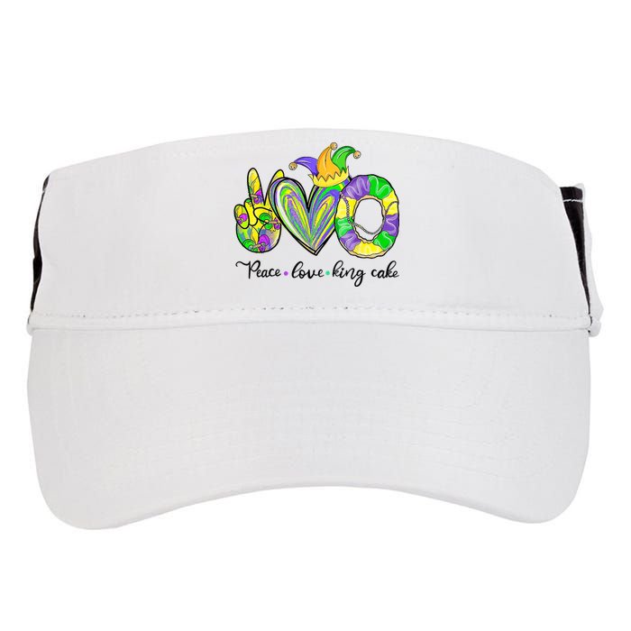 Peace Love King Cake Mardi Gras Adult Drive Performance Visor