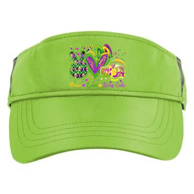 Peace Love King Cake Mardi Gras Gift Gift Adult Drive Performance Visor