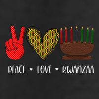 Peace Love Kwanzaa Pajamas African Happy Kwanzaa Matching 7 Panel Mesh Trucker Snapback Hat