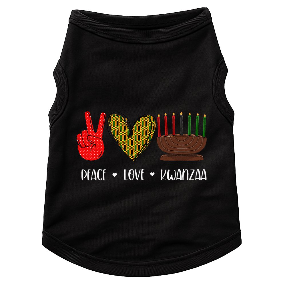 Peace Love Kwanzaa Pajamas African Happy Kwanzaa Matching Doggie Tank