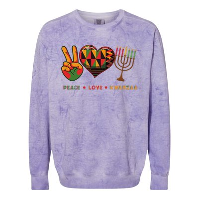 Peace Love Kwanzaa African American Heritage Happy Kwanzaa Colorblast Crewneck Sweatshirt