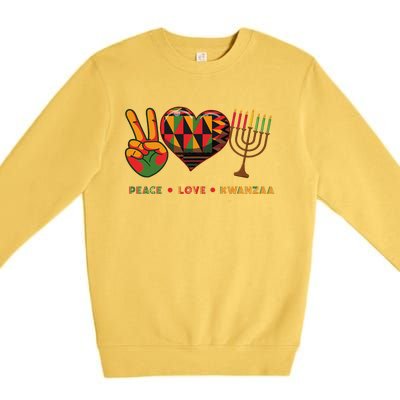 Peace Love Kwanzaa African American Heritage Happy Kwanzaa Premium Crewneck Sweatshirt