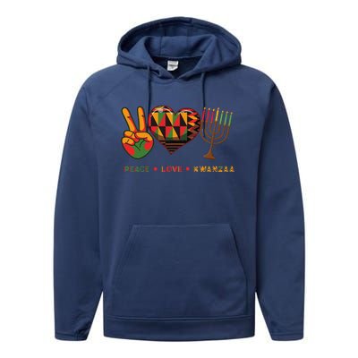 Peace Love Kwanzaa African American Heritage Happy Kwanzaa Performance Fleece Hoodie