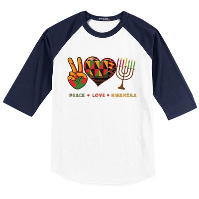 Peace Love Kwanzaa African American Heritage Happy Kwanzaa Baseball Sleeve Shirt