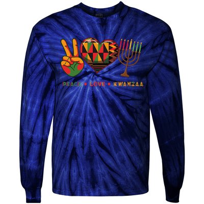 Peace Love Kwanzaa African American Heritage Happy Kwanzaa Tie-Dye Long Sleeve Shirt