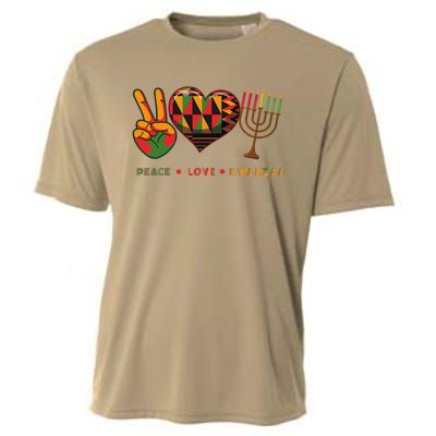 Peace Love Kwanzaa African American Heritage Happy Kwanzaa Cooling Performance Crew T-Shirt