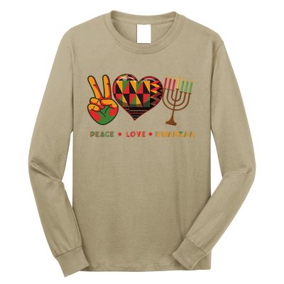 Peace Love Kwanzaa African American Heritage Happy Kwanzaa Long Sleeve Shirt