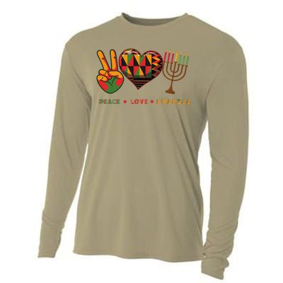 Peace Love Kwanzaa African American Heritage Happy Kwanzaa Cooling Performance Long Sleeve Crew