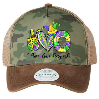 Peace Love King Cake Mardi Gras King Cake Mardi Gras Great Gift Legacy Tie Dye Trucker Hat