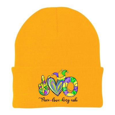 Peace Love King Cake Mardi Gras King Cake Mardi Gras Great Gift Knit Cap Winter Beanie