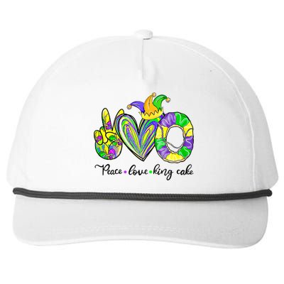 Peace Love King Cake Mardi Gras King Cake Mardi Gras Great Gift Snapback Five-Panel Rope Hat