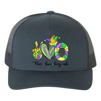 Peace Love King Cake Mardi Gras King Cake Mardi Gras Great Gift Yupoong Adult 5-Panel Trucker Hat