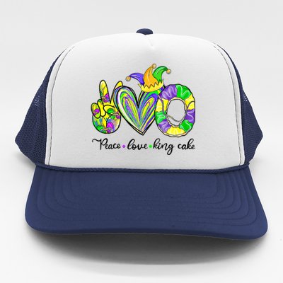 Peace Love King Cake Mardi Gras King Cake Mardi Gras Great Gift Trucker Hat