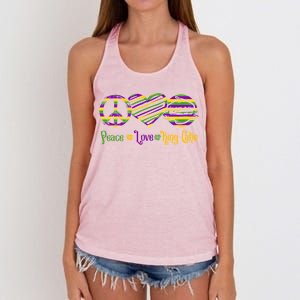 Peace Love King Cake Gift Women's Knotted Racerback Tank