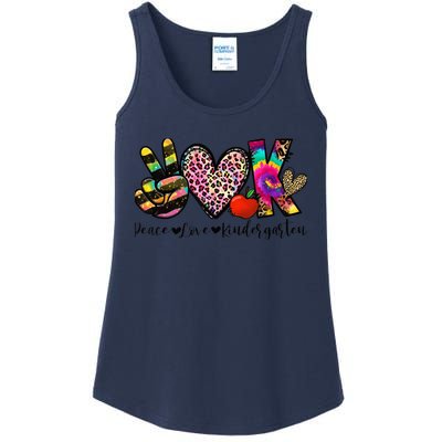 Peace Love Kindergarten Teacher Girls Back To School Funny Ladies Essential Tank