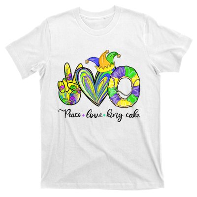 Peace Love King Cake Mardi Gras T-Shirt