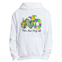 Peace Love King Cake Mardi Gras Urban Pullover Hoodie