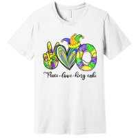 Peace Love King Cake Mardi Gras Premium T-Shirt