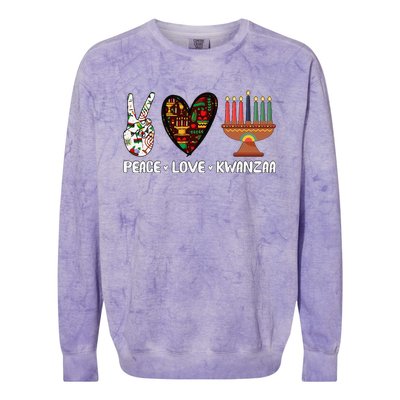 Peace Love Kwanzaa Pajamas African Happy Kwanzaa Matching Colorblast Crewneck Sweatshirt