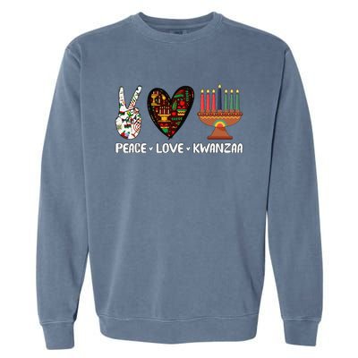 Peace Love Kwanzaa Pajamas African Happy Kwanzaa Matching Garment-Dyed Sweatshirt