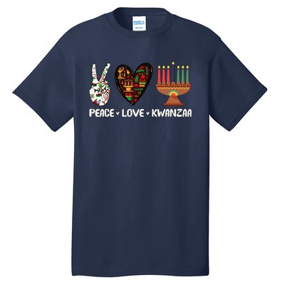 Peace Love Kwanzaa Pajamas African Happy Kwanzaa Matching Tall T-Shirt