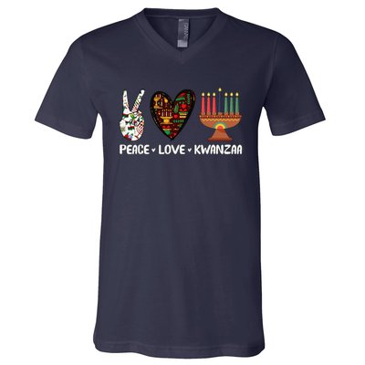 Peace Love Kwanzaa Pajamas African Happy Kwanzaa Matching V-Neck T-Shirt