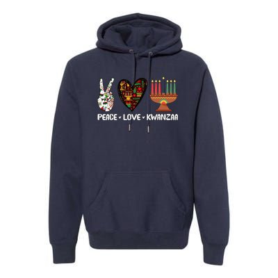 Peace Love Kwanzaa Pajamas African Happy Kwanzaa Matching Premium Hoodie