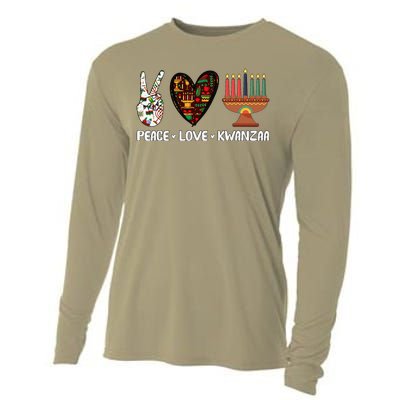 Peace Love Kwanzaa Pajamas African Happy Kwanzaa Matching Cooling Performance Long Sleeve Crew