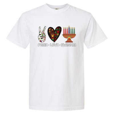 Peace Love Kwanzaa Pajamas African Happy Kwanzaa Matching Garment-Dyed Heavyweight T-Shirt