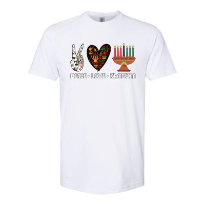 Peace Love Kwanzaa Pajamas African Happy Kwanzaa Matching Softstyle CVC T-Shirt