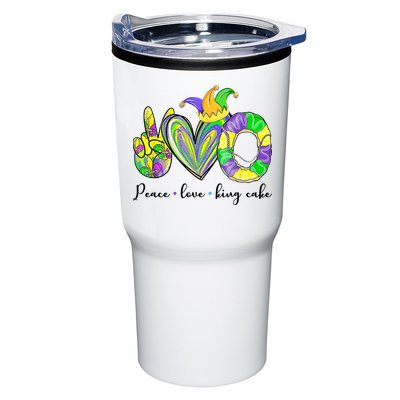 Peace Love King Cake Mardi Gras Tumbler